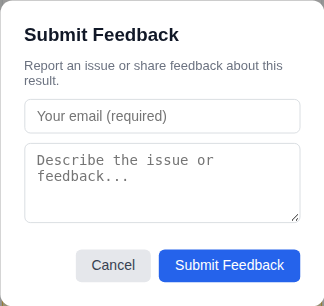 Feedback modal on mobile viewport