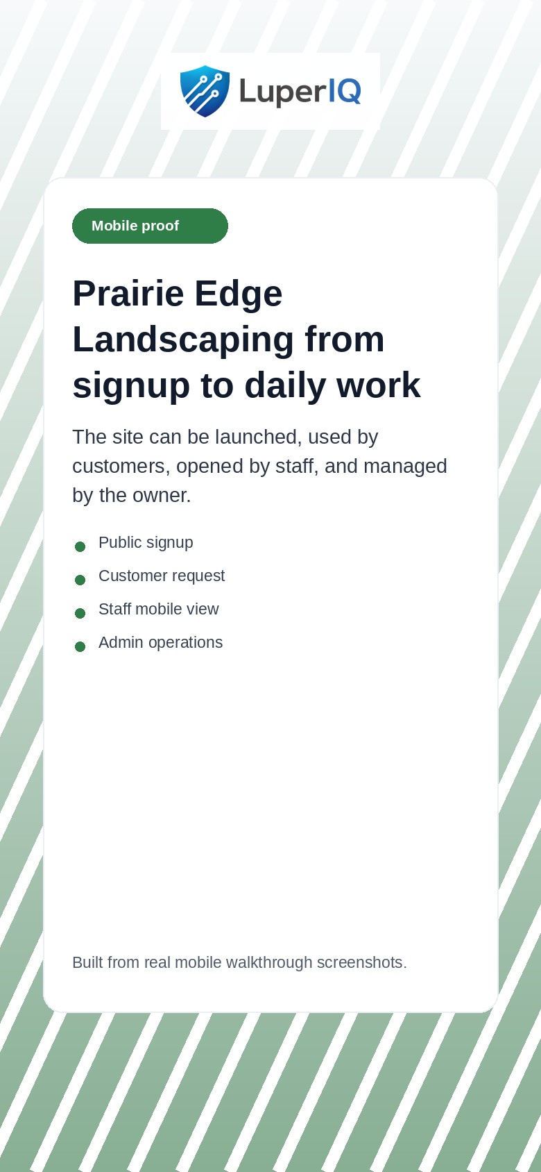 Mobile Landscaping workflow walkthrough preview