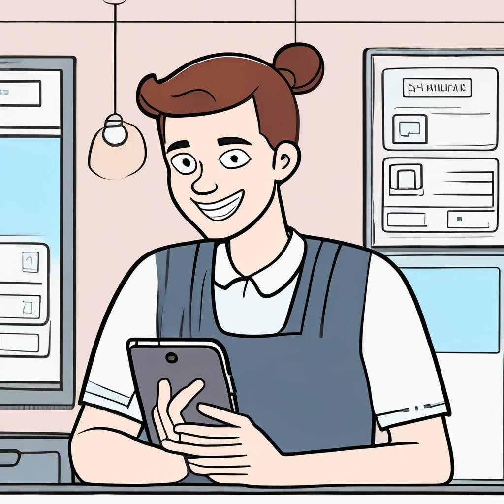 Customer accessing plumbing service history on mobile device